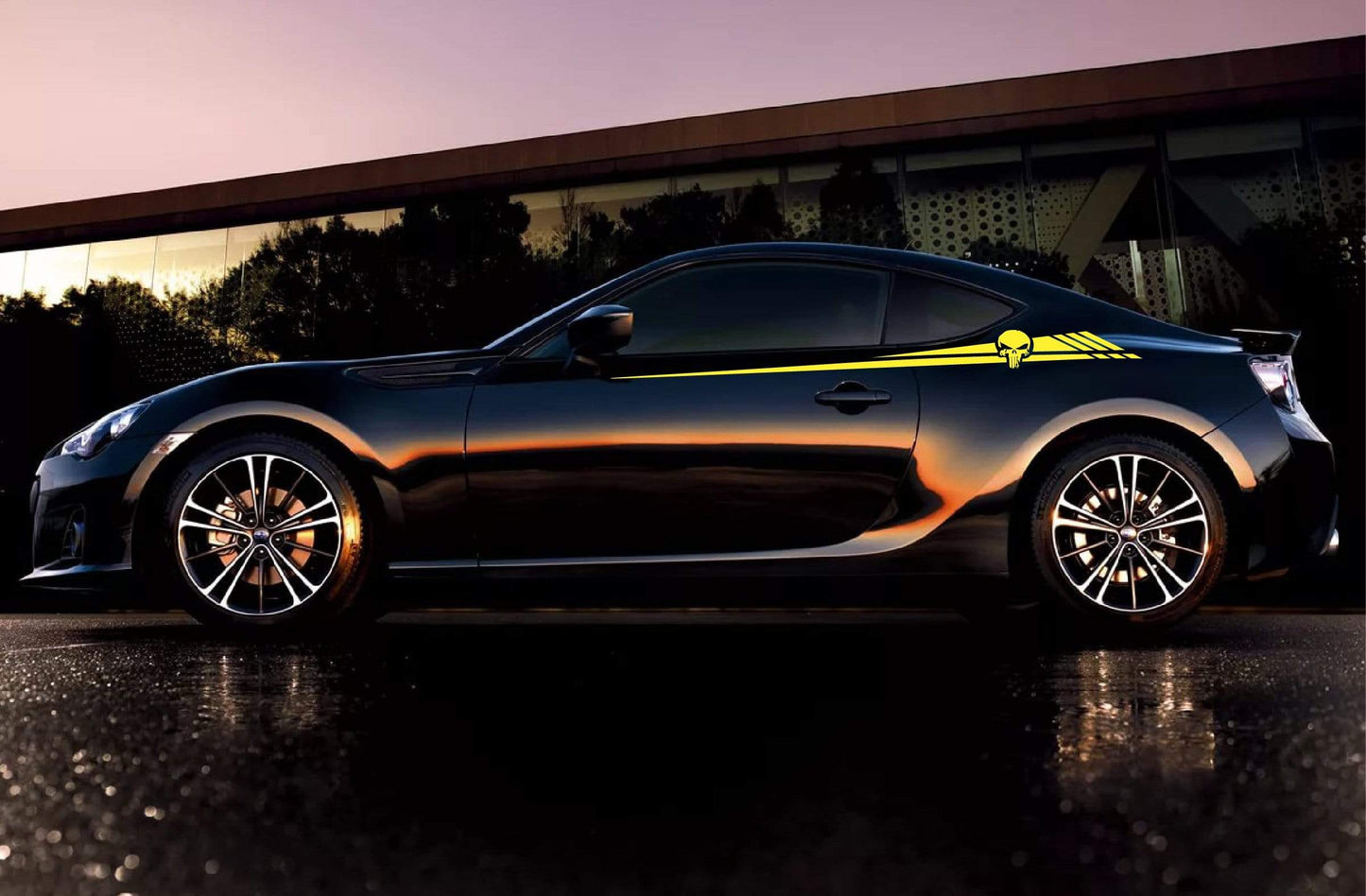 Premium Vinyl Stickers Compatible with Subaru BRZ Skull Logo Line Design BFF