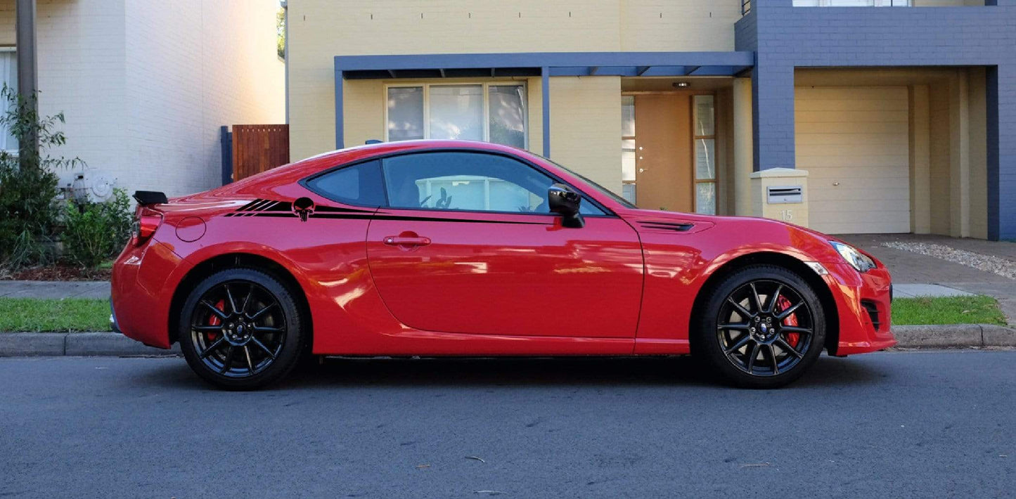 Premium Vinyl Stickers Compatible with Subaru BRZ Skull Logo Line Design BFF