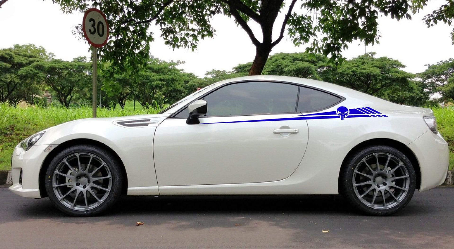 Premium Vinyl Stickers Compatible with Subaru BRZ Skull Logo Line Design BFF