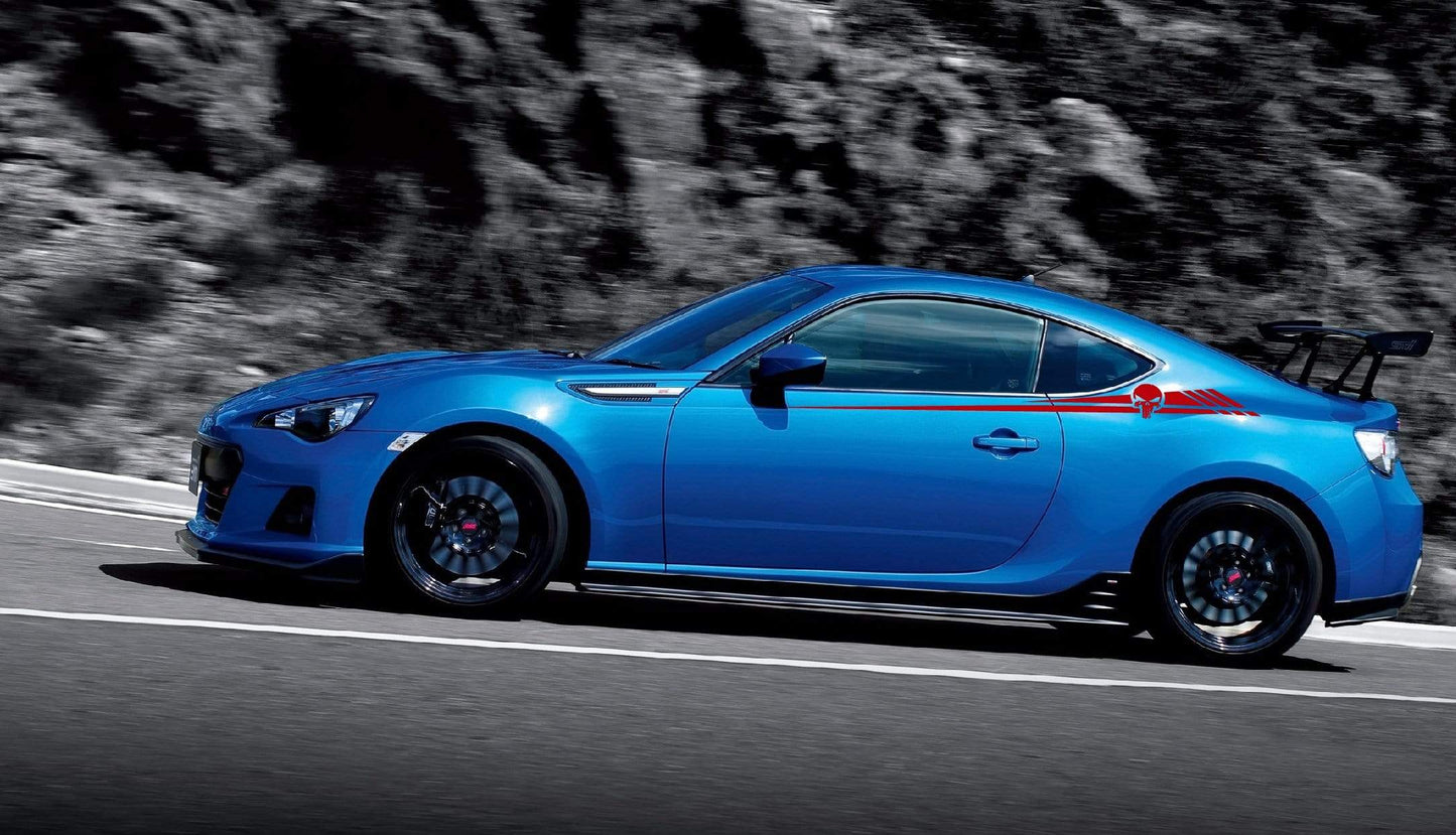 Premium Vinyl Stickers Compatible with Subaru BRZ Skull Logo Line Design BFF