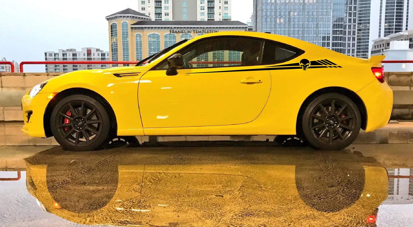 Premium Vinyl Stickers Compatible with Subaru BRZ Skull Logo Line Design BFF