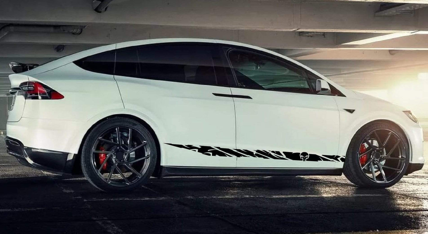 Premium Stickers Compatible with Tesla 3 | Tesla X Stickers | Tesla Y Stickers Tesla S Skull Design
