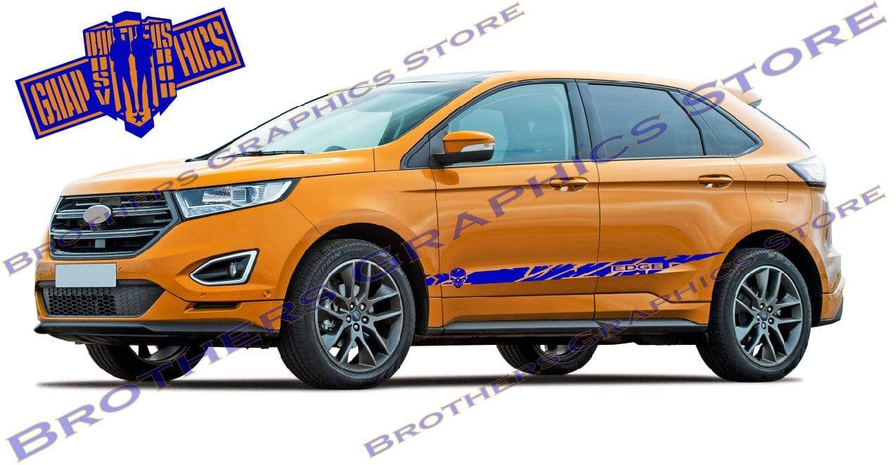 Premium Vinyl Stickers Compatible With Ford Edge Style Design Skull Design