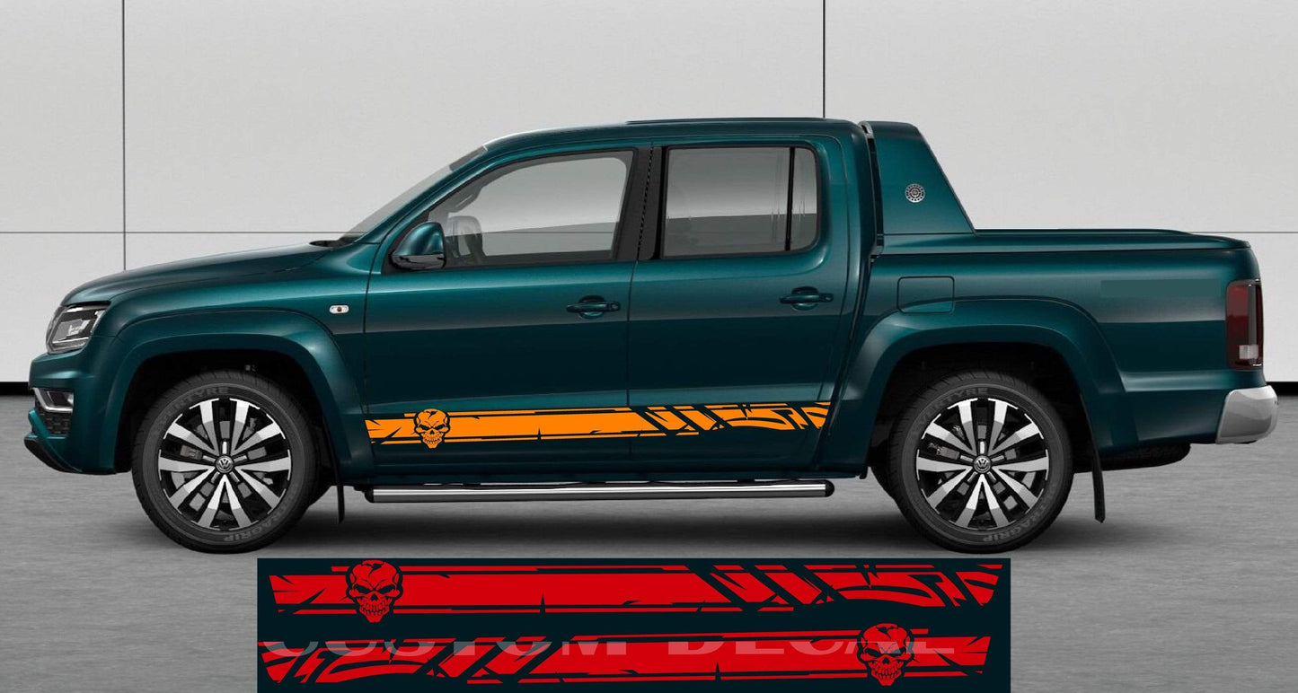 Autocollants de la ligne de crâne pour Volkswagen Amarok | Autocollants de la ligne VW Amarok | Kit de décalcomanies VW | Autocollants Amarok