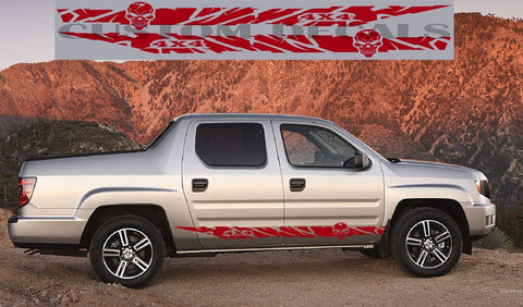 Vinyl Graphics Skull line Graphics Vinyl Stickers Compatible With Honda Ridgeline