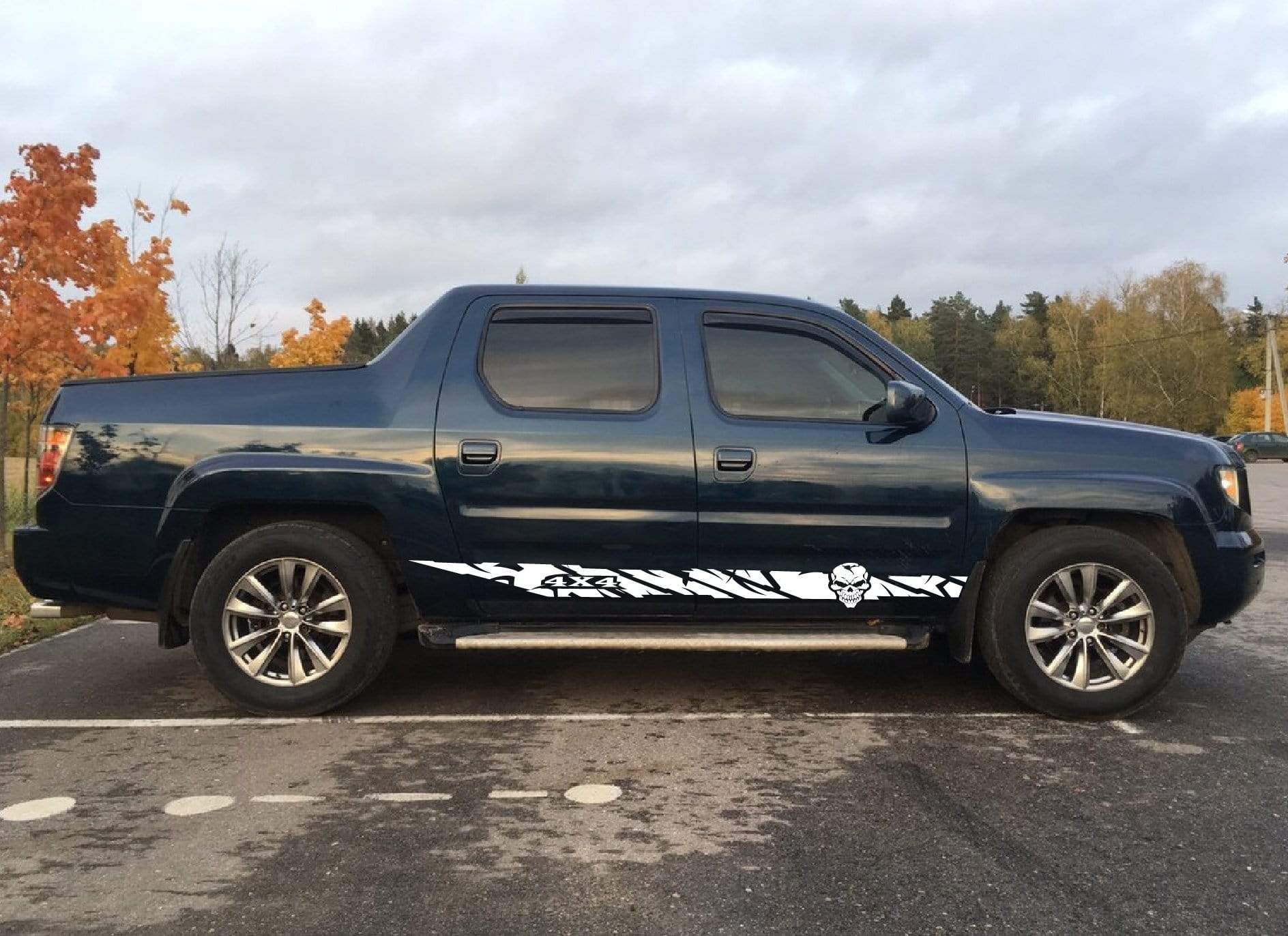 Vinyl Graphics Skull line Graphics Vinyl Stickers Compatible With Honda Ridgeline