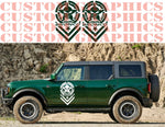 Vinyl Graphics Skull Star Design Stickers Decals Compatible With Ford Bronco