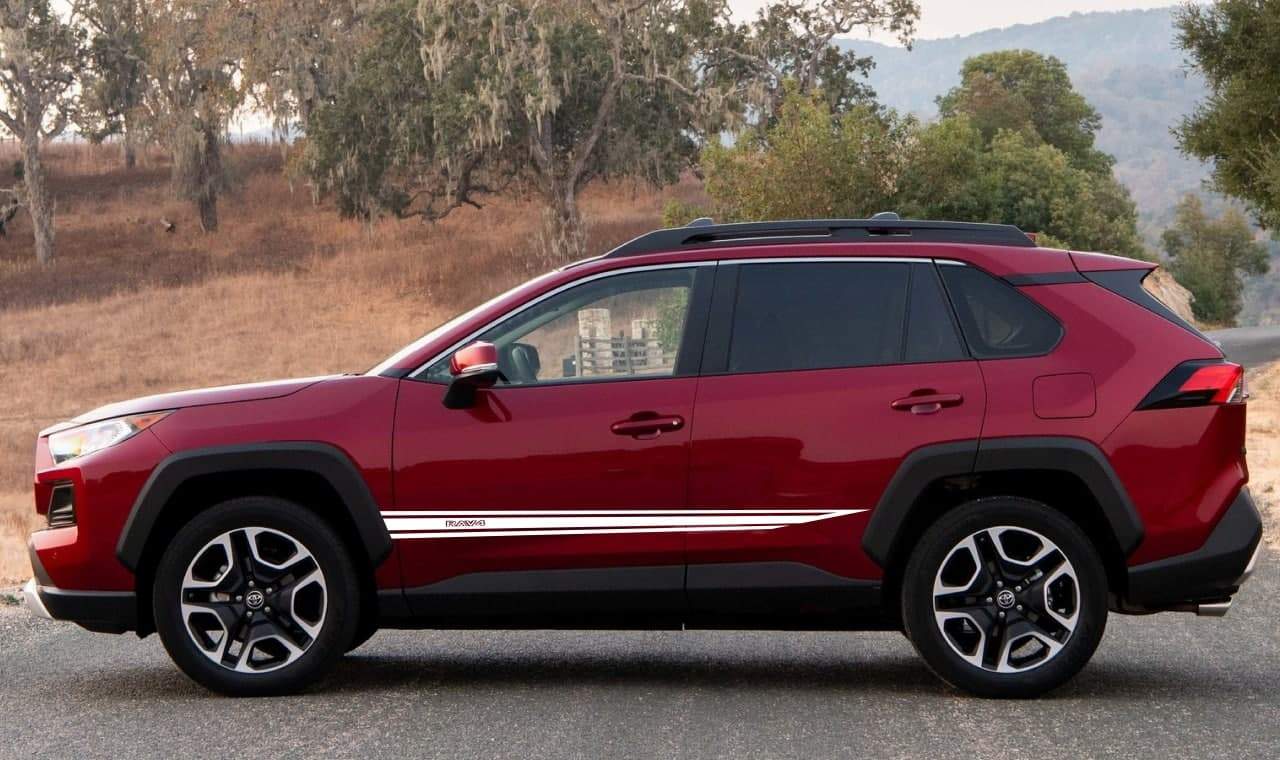 Vinyl Graphics Spear Logo Graphic Sticker Vinyl Side Racing Stripes Compatible with Toyota Rav4