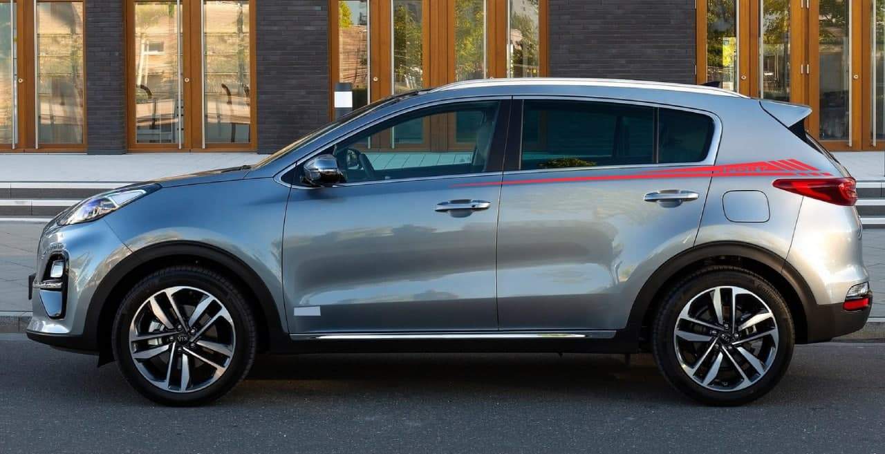 Vinyl Graphics sport Design Decal Sticker Vinyl Side Racing Stripes Compatible with Kia Sportage