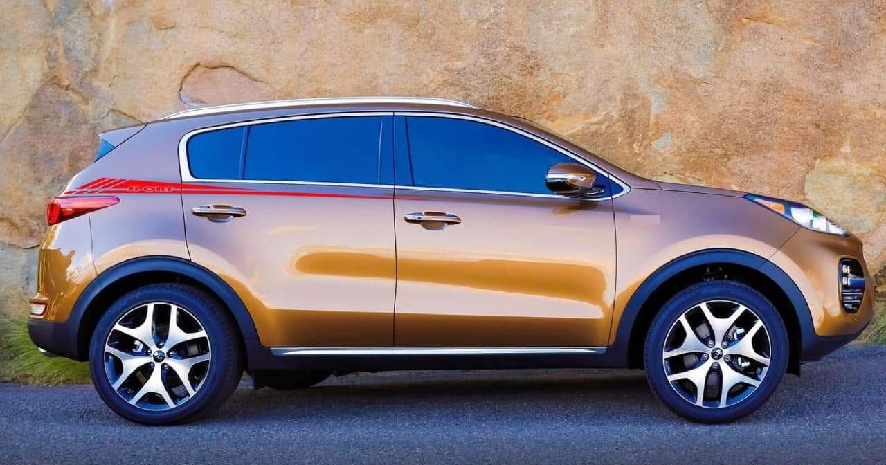 Vinyl Graphics sport Design Decal Sticker Vinyl Side Racing Stripes Compatible with Kia Sportage