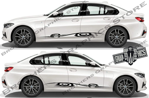 Sport Racing Line Sticker Car Side Vinyl Stripe For BMW M3 - Brothers-Graphics