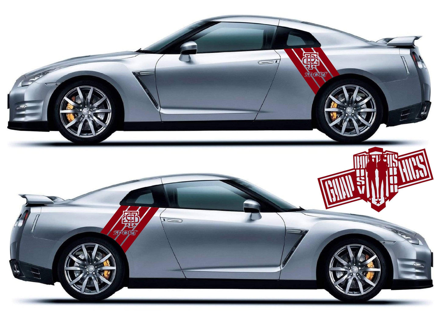 Sport Racing Line Sticker Car Side Vinyl Stripe For Nissan GT-R - Brothers-Graphics