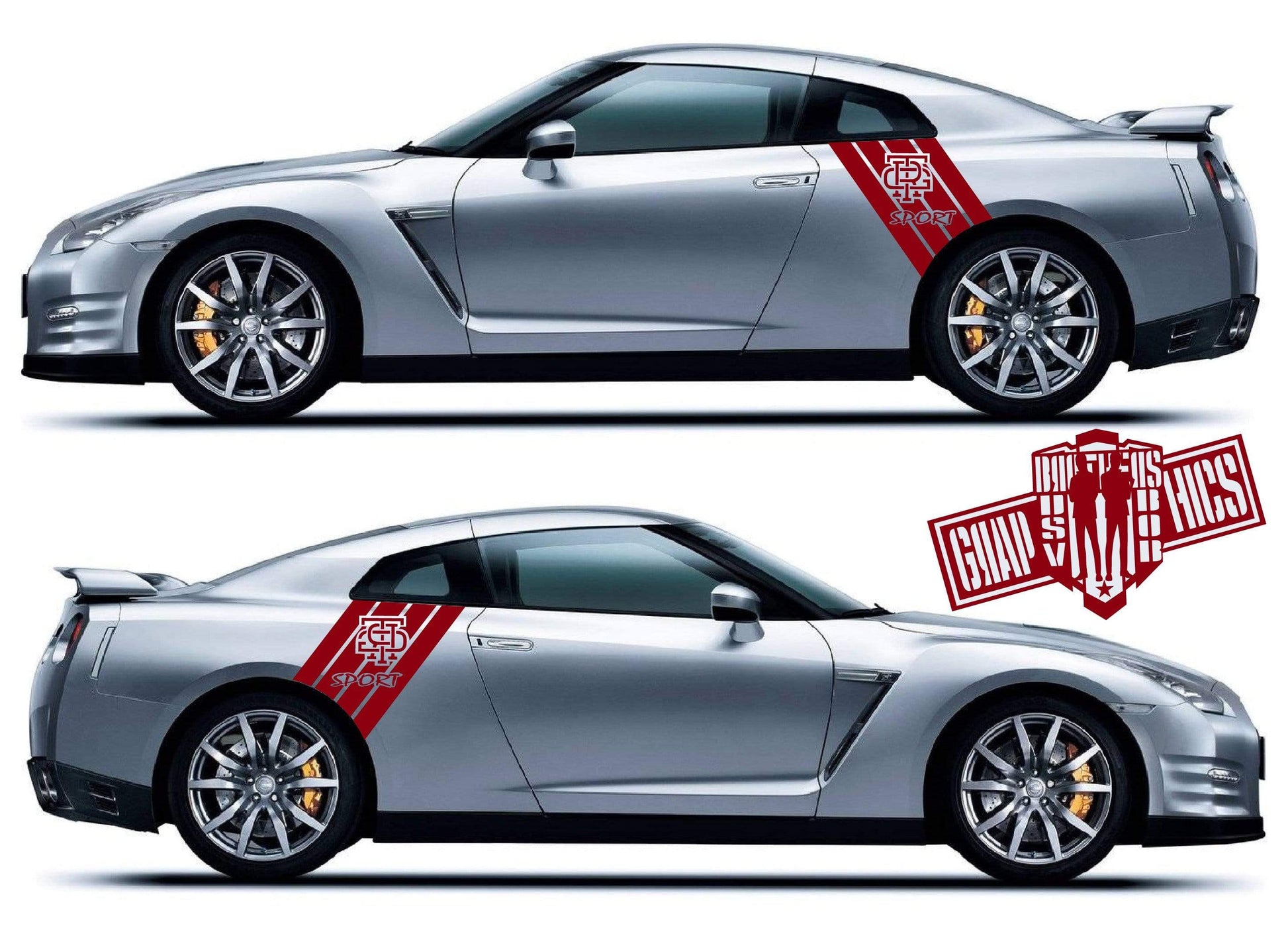 Sport Racing Line Sticker Car Side Vinyl Stripe For Nissan GT-R - Brothers-Graphics