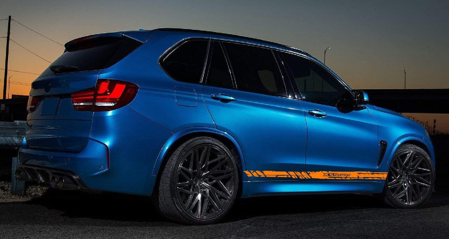 Sport Racing Stripes Vinyl Decal Customized For BMW X5 - Brothers-Graphics