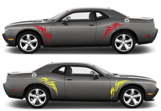 Vinyl Graphics Sport Sticker Decal Side Door Stripes Compatible with Dodge Challenger SRT