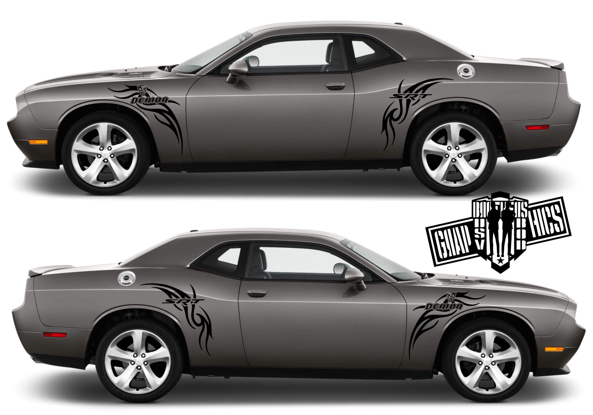 Sport Sticker Decal Side Door Stripes for Dodge Challenger SRT - Brothers-Graphics