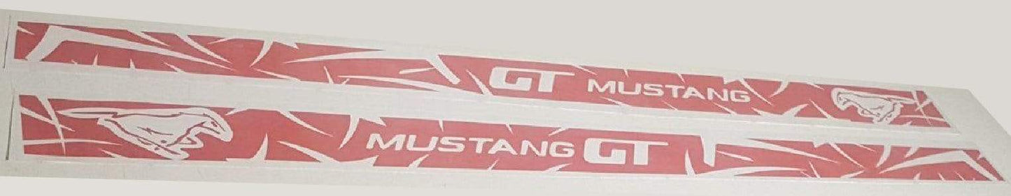 Close-up of sport-style side stripe decal installed on Mustang 2000–2019