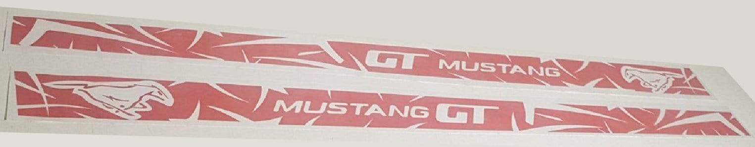 Close-up of sport-style side stripe decal installed on Mustang 2000–2019