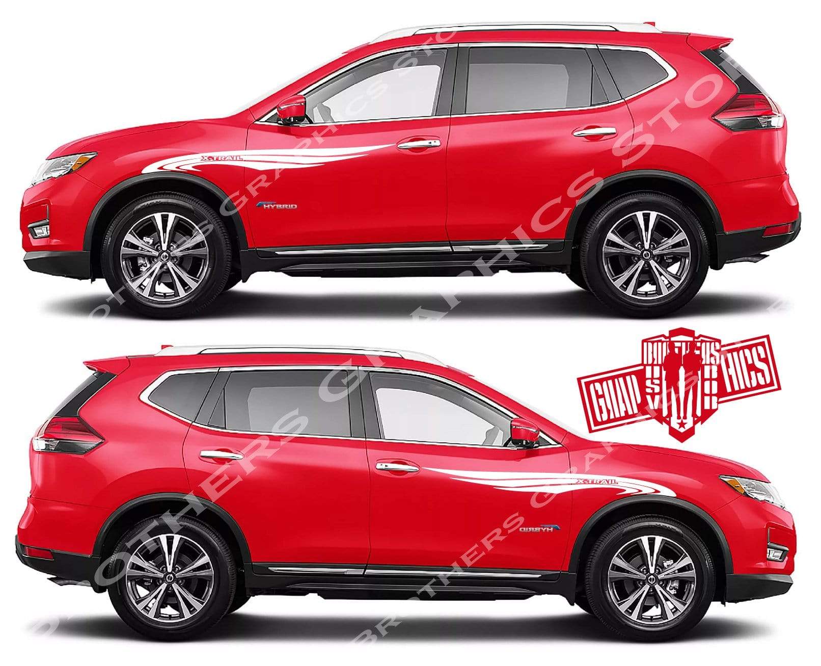 Sport Sticker Decal Side Door Stripes for Nissan X-Trail - Brothers-Graphics