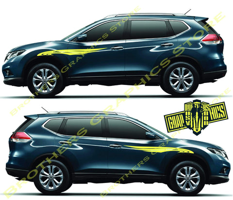 Sport Sticker Decal Side Door Stripes for Nissan X-Trail - Brothers-Graphics