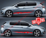 Sport Sticker Decal Side Door Stripes for Peugeot 308 - Brothers-Graphics