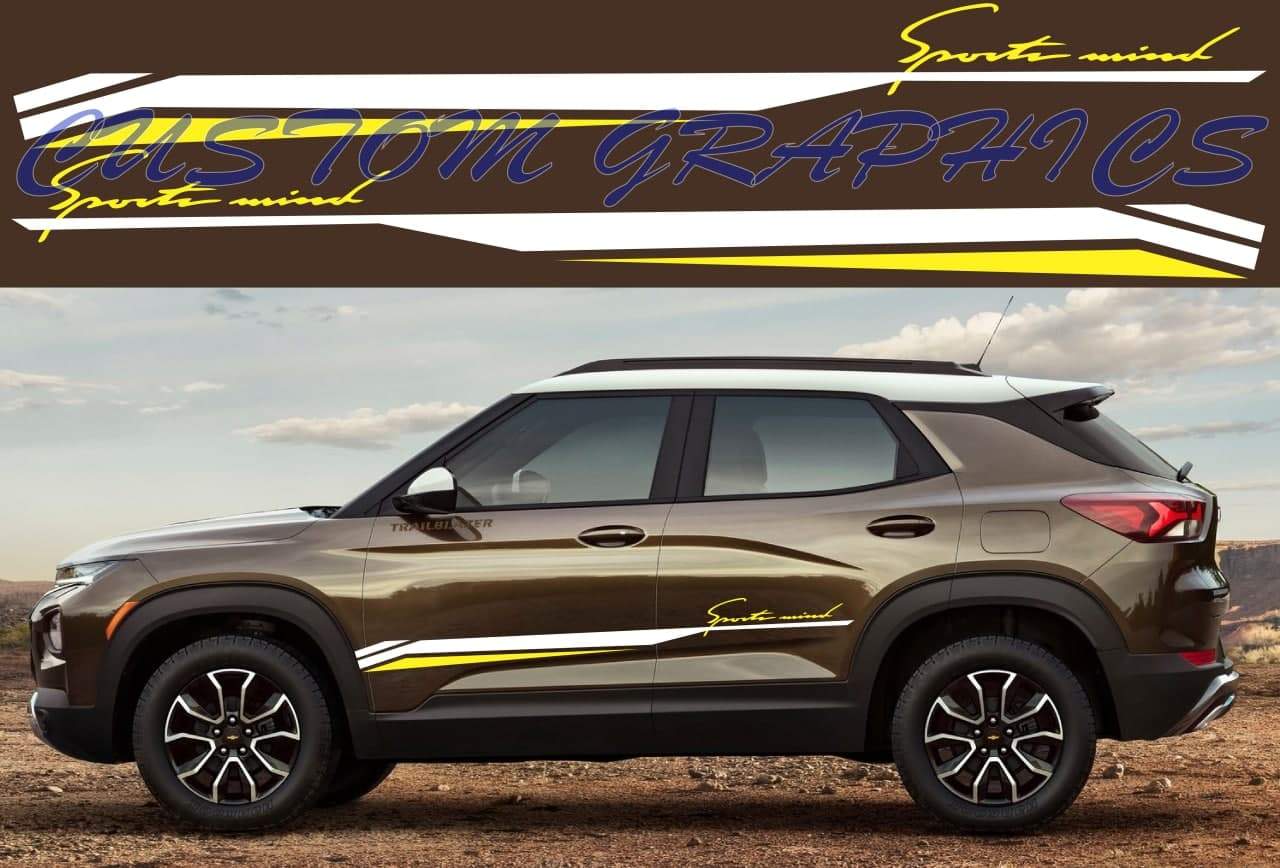Vinyl Graphics Sports mind Design Decal Vinyl Stickers Compatible with Chevrolet Trailblazer