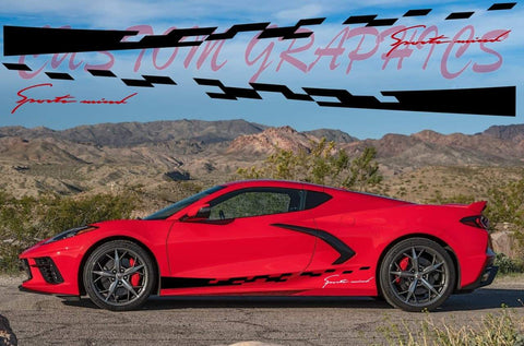 Vinyl Graphics Sports Mind Design Graphics Compatible With Chevrolet Corvette C8 Stingray