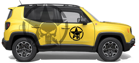 Vinyl Graphics Star Punisher Graphic sticker  for Jeep Renegade | Renegade Sticker