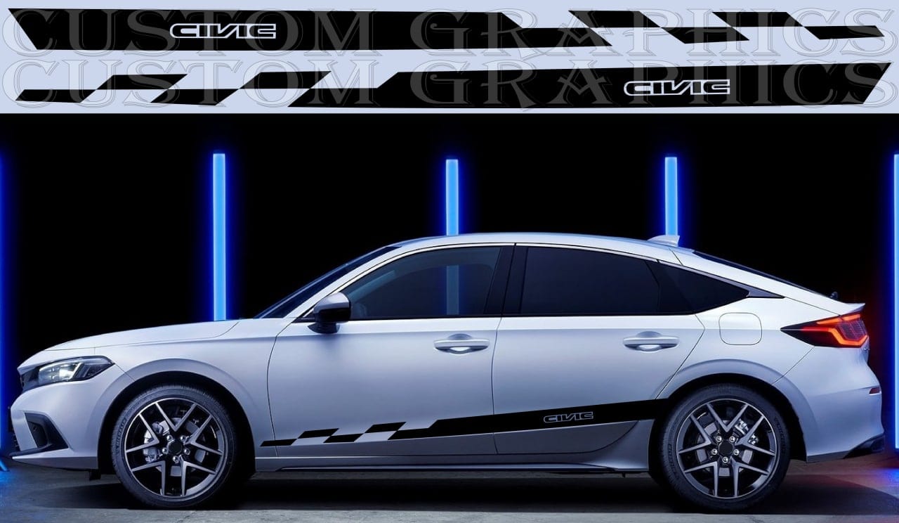Vinyl Graphics Sticker Compatible with Honda Civic, All Models New Design