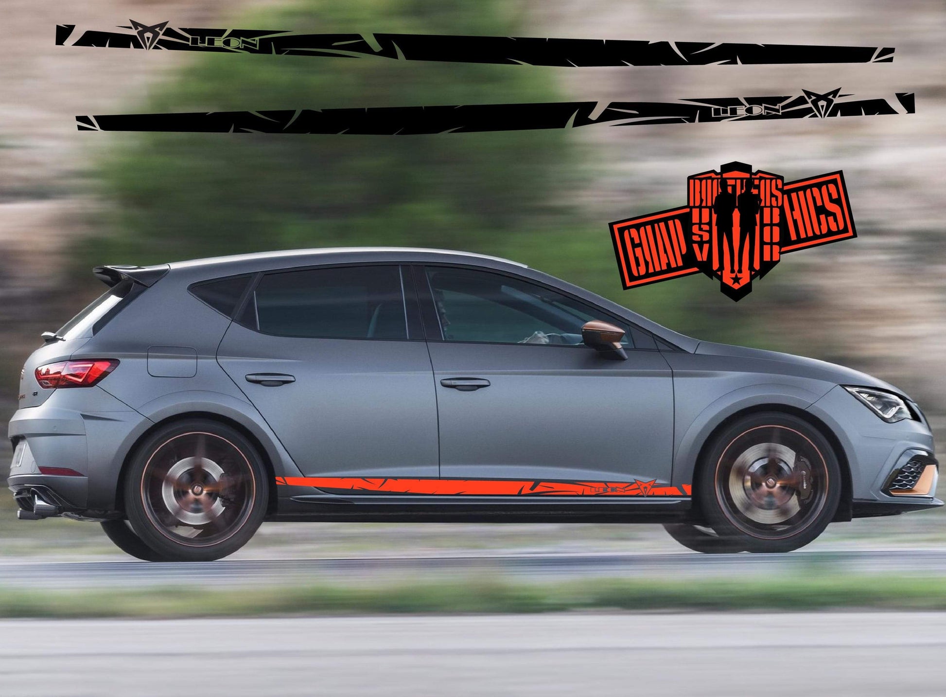 Sticker Decal Stripes Vinyl Side Door Stripes for Seat Leon - Brothers-Graphics