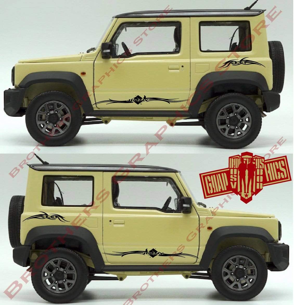 Sticker Decal Stripes Vinyl Side Door Stripes for Suzuki Jimny - Brothers-Graphics