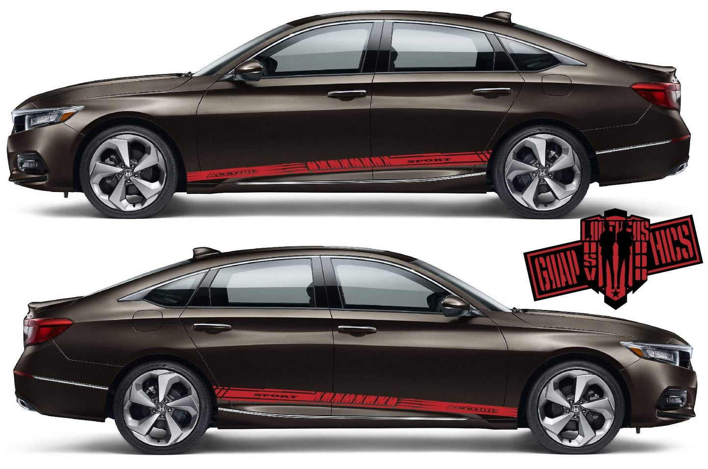 Sticker Vinyl Side Door Racing Stripes for Honda Accord - Brothers-Graphics