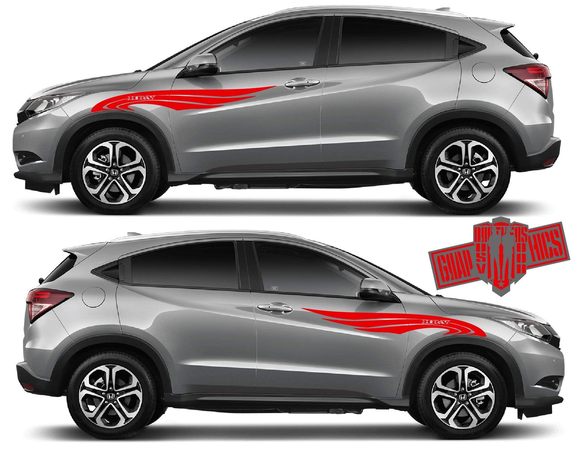 Sticker Vinyl Side Racing Stripes for Honda HR-V - Brothers-Graphics