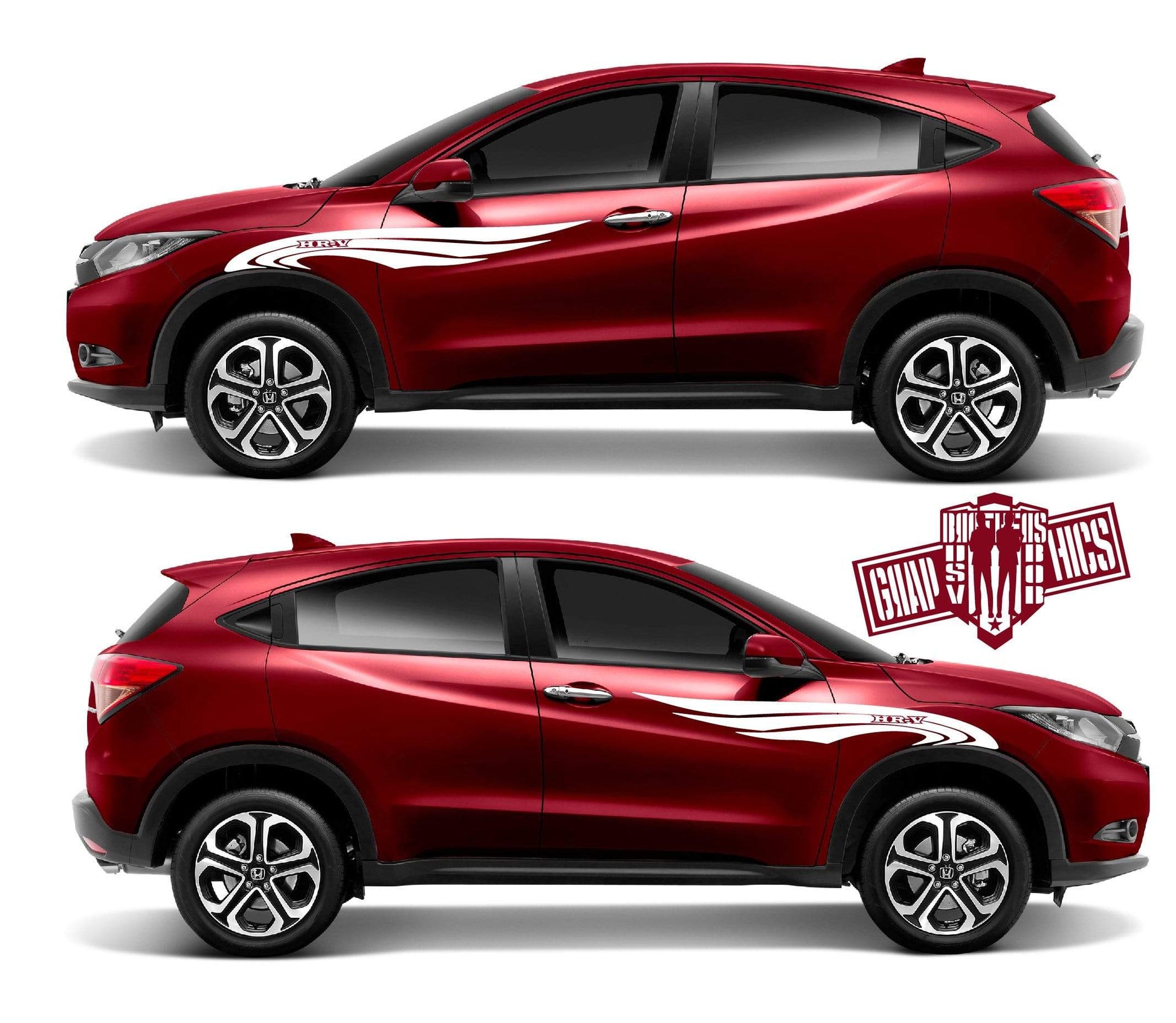 Sticker Vinyl Side Racing Stripes for Honda HR-V - Brothers-Graphics