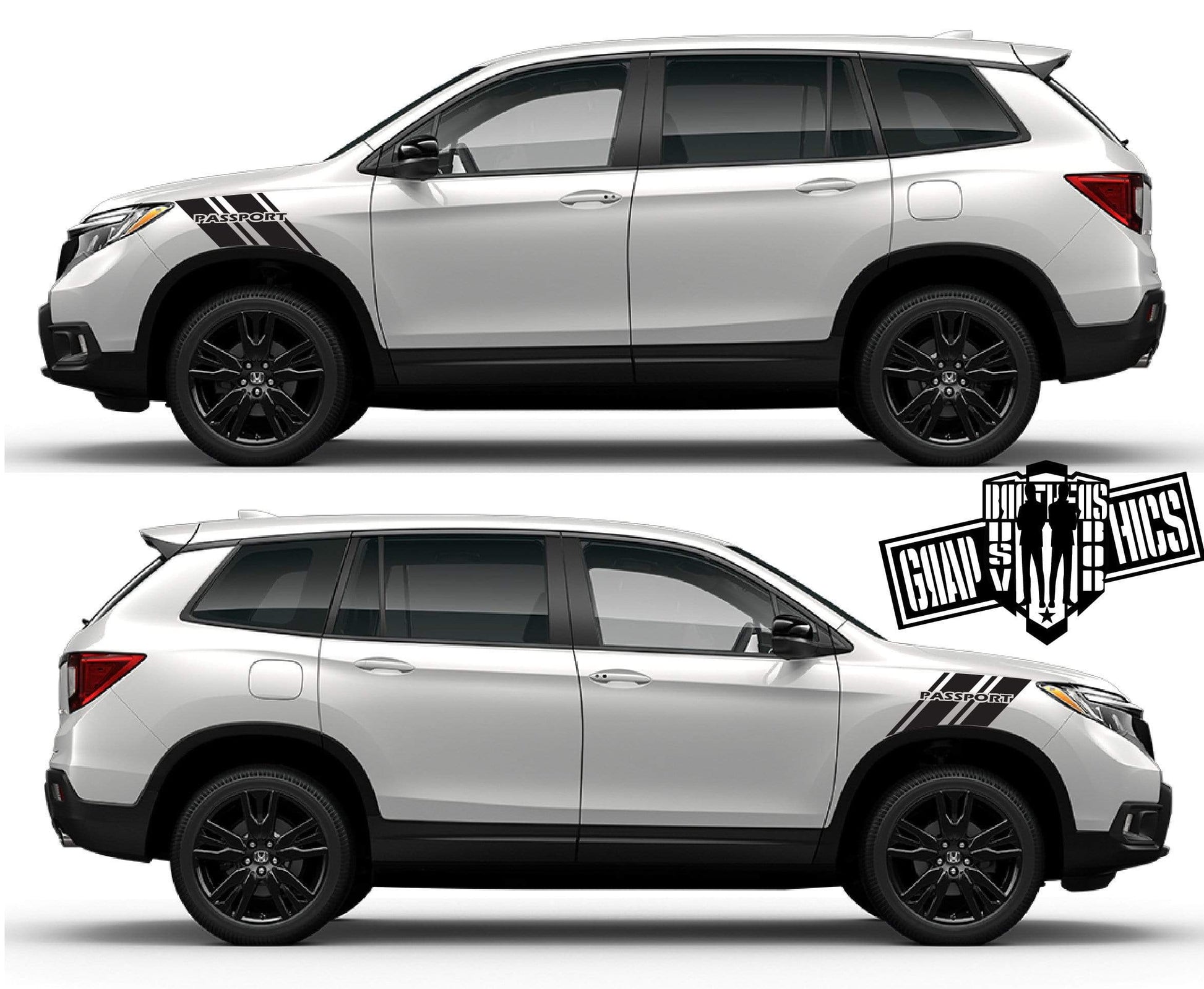 Sticker Vinyl Side Racing Stripes Compatible With Honda Passport Premium Decals