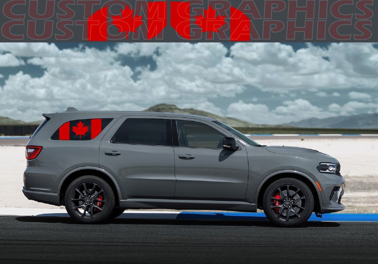 Vinyl Graphics Stickers Compatible with Dodge Durango Canadian Flag Design New