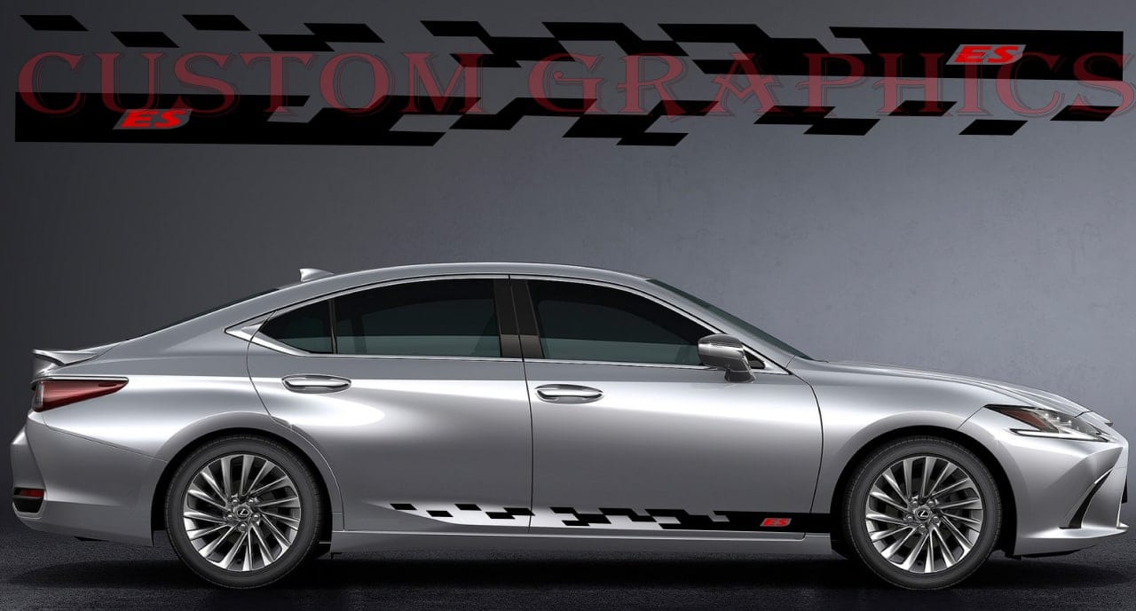 Vinyl Graphics Stickers Compatible with Lexus ES 2 Color Design