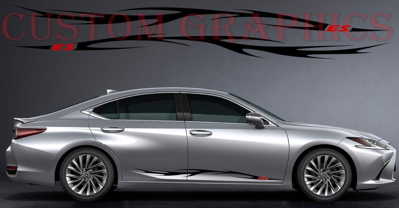 Vinyl Graphics Stickers Compatible with Lexus ES 2 Color Tribal Design