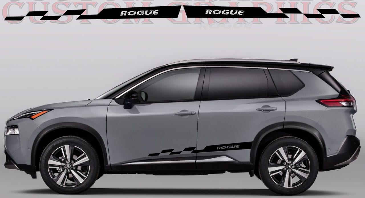 Vinyl Graphics Stickers Compatible with Nissan Rogue Side door Decal Vinyl Elegant Design