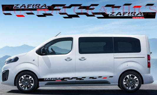 Vinyl Graphics Stickers Compatible with Opel Zafira Life 2 Color Graphic Style Decals