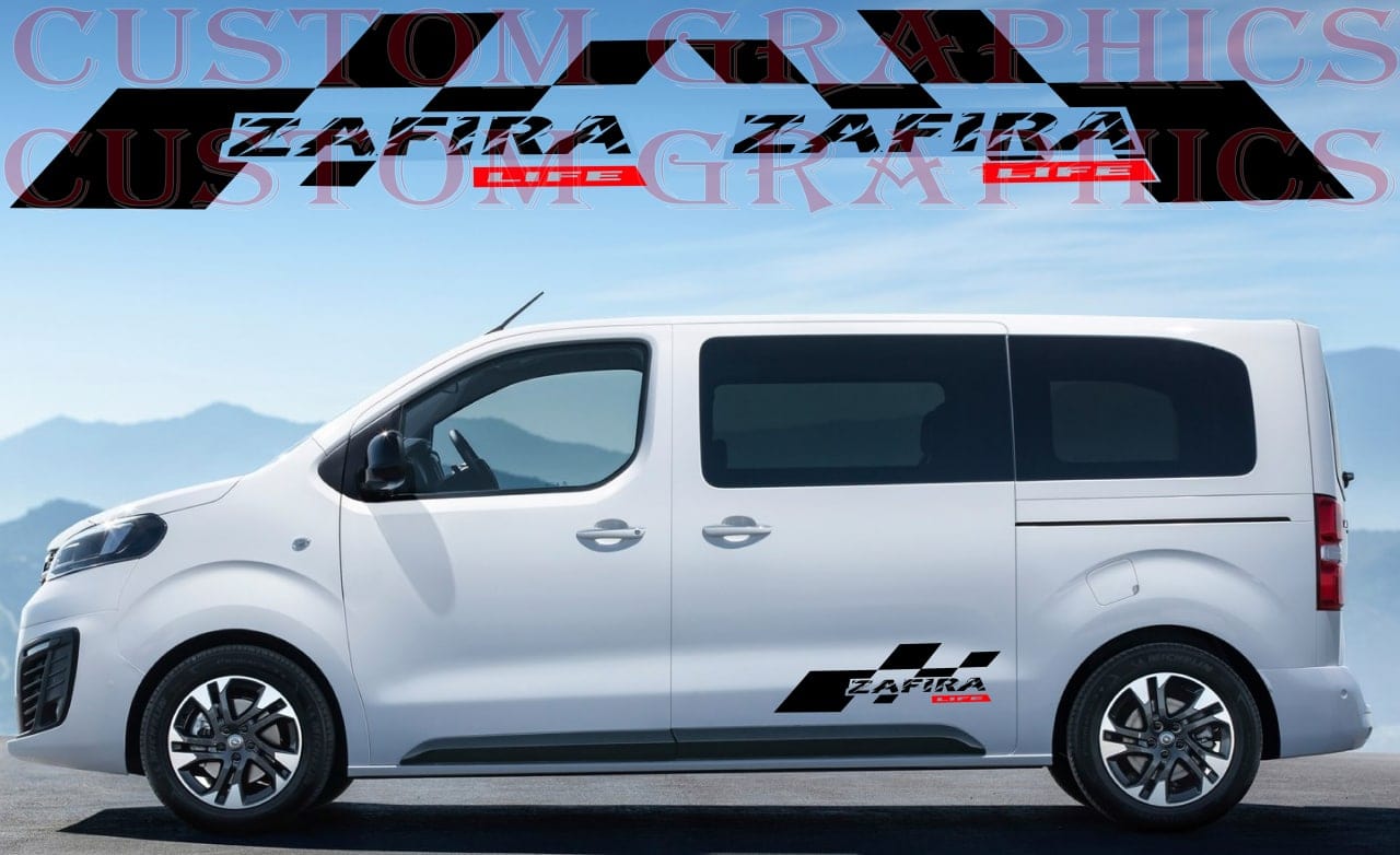 Vinyl Graphics Stickers Compatible with Opel Zafira Life Rear Graphic Unique Decals