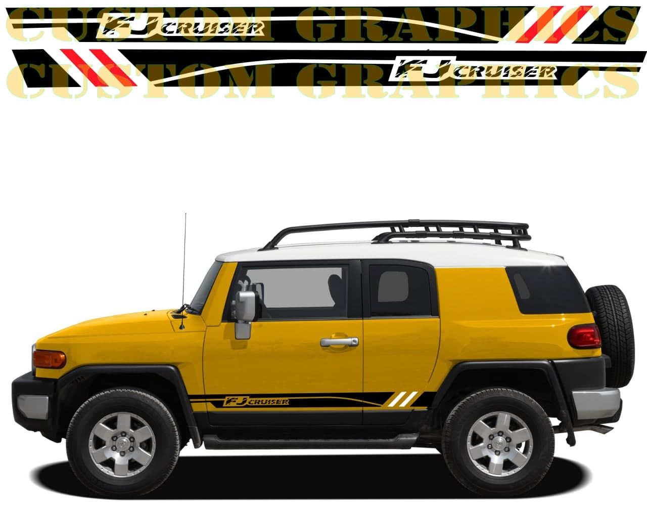 Premium Quality Vinyl Stripes Compatible With TOYOTA FJ CRUISER Unique Line Design Automotive decals