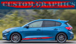 Vinyl Graphics Style Design Decal Sticker Vinyl Side Racing Stripes for Ford Focus