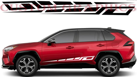 Vinyl Graphics Style Design Decals Stickers Racing Stripes Compatible with Toyota Rav4