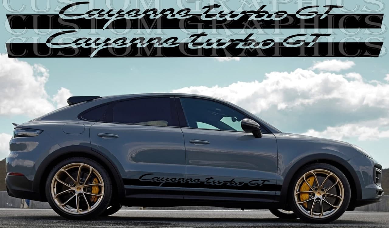 Vinyl Graphics Style Design Vinyl Sticker Compatible With Porsche Cayenne Turbo GT 2022