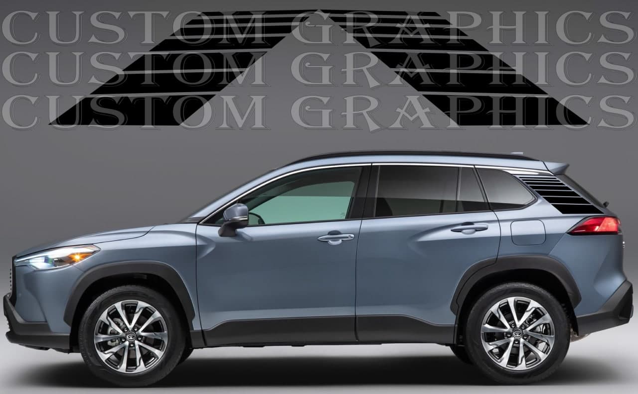 Vinyl Graphics Style Rear Design Vinyl Stripes Compatible With Toyota Corolla Cross 2022