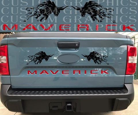 Vinyl Graphics Tailgate 3x Bulls Design Sticker Vinyl Graphics Compatible With Ford Maverick