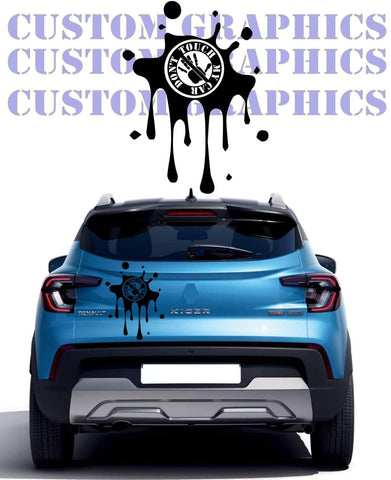 Vinyl Graphics Tailgate "Do not touch my car" Design Graphic Racing Stripes Compatible with Renault Kiger