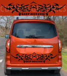 Vinyl Graphics Tailgate Tribal Design Graphic Racing Stripes Compatible with Renault Kangoo