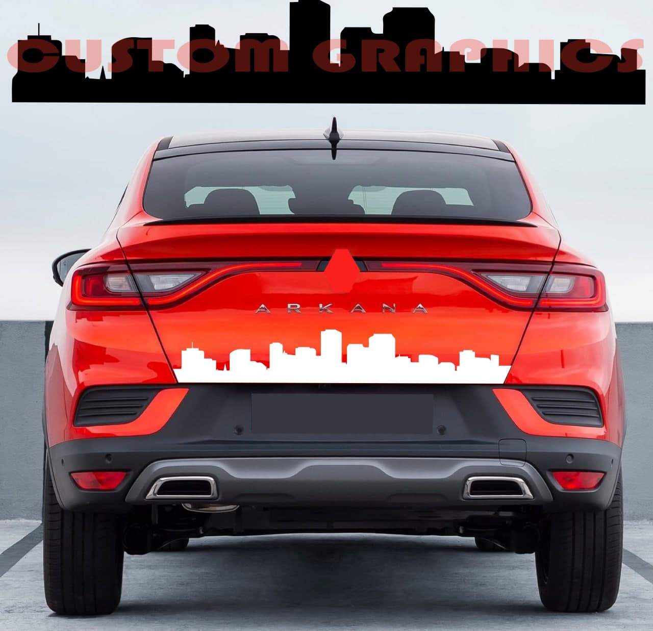 Vinyl Graphics Town Tailgate line Graphic Racing Stripes Compatible with Renault Arkana